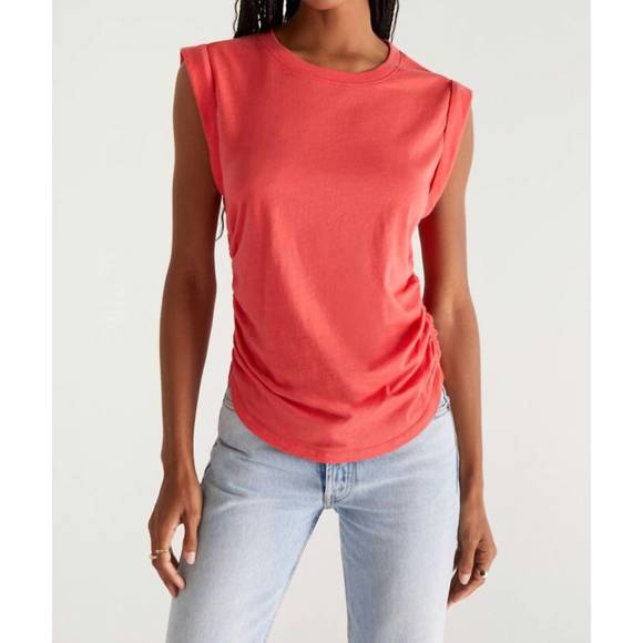 Z SUPPLY Tops - NEW Z SUPPLY lorelei shirred top in mineral red
